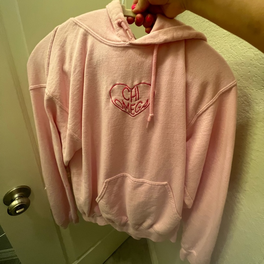 Pink chi omega hoodie